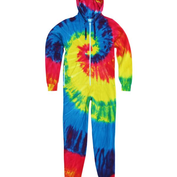 Kids rainbow tie-die all-in-one Thumbnail